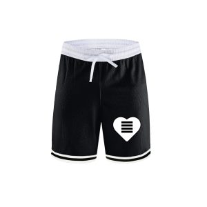 Heart N Stripes Big Heart Basketball Shorts – Black & White