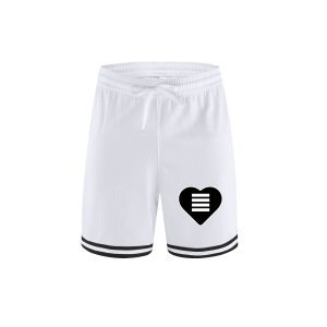 Heart N Stripes Big Heart Basketball Shorts – White & Black