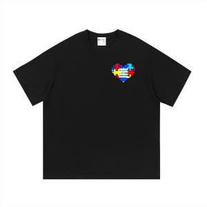 Heart N Stripes Autism Awareness T-Shirt – Puzzle Heart Streetwear Tee