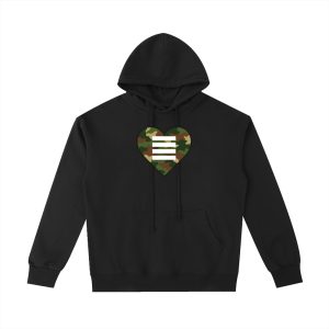 Heart N Stripes Camo & White Hoodie – Streetwear with Purpose
