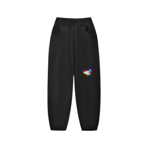 Kids’ Heart & Stripes Big Heart Autism Awareness Sweatpants – Comfortable Everyday Joggers