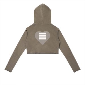 Heart N Stripes Big Heart Women’s Raw Edge Crop Hoodie – Streetwear with Purpose
