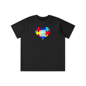 Heart N Stripes Autism Awareness Kids T-Shirt – Puzzle Heart Tee